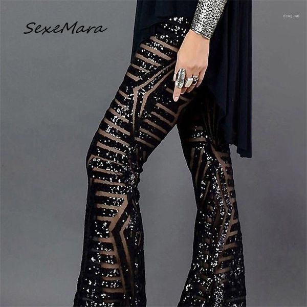 

women's pants & capris 2021 summer party dancing women loose wide leg casual sequined, Black;white