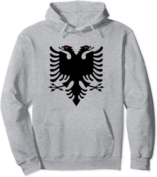 

men's hoodies & sweatshirts albanian double eagle national emblem pullover hoodie, Black