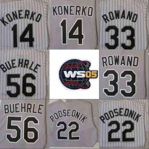 

2005 ws champions baseball jersey chicago aj pierzynski paul konerko scott podsednik joe crede frank thomas chris sale mark buehrle jermaine, Blue;black