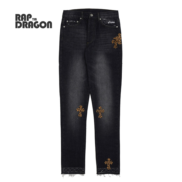 

men's jeans hip hop denim trousers men 2021 black embroidery baggy pants casual straight clothing wide leg, Blue