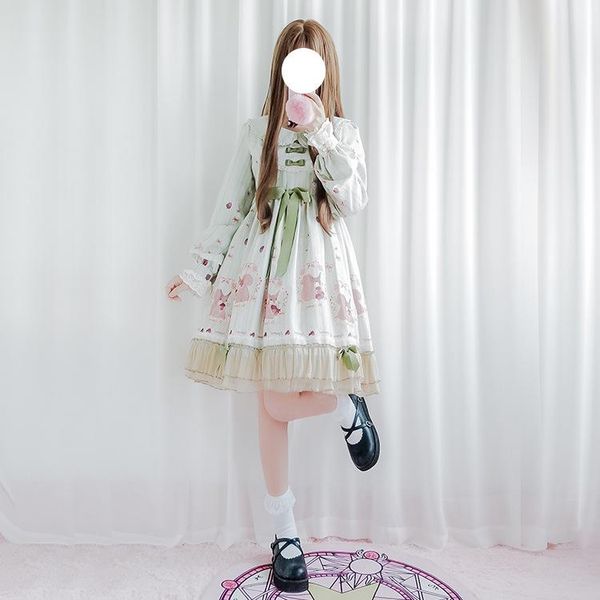 

casual dresses lolita dress cute sweet loli student japanese princess female, Black;gray