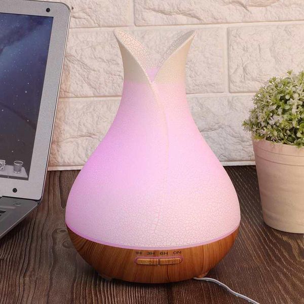 

humidifiers cool mist humidifier 400ml wood grain air aroma essential oil diffuser 7 color change light for office 100-240v