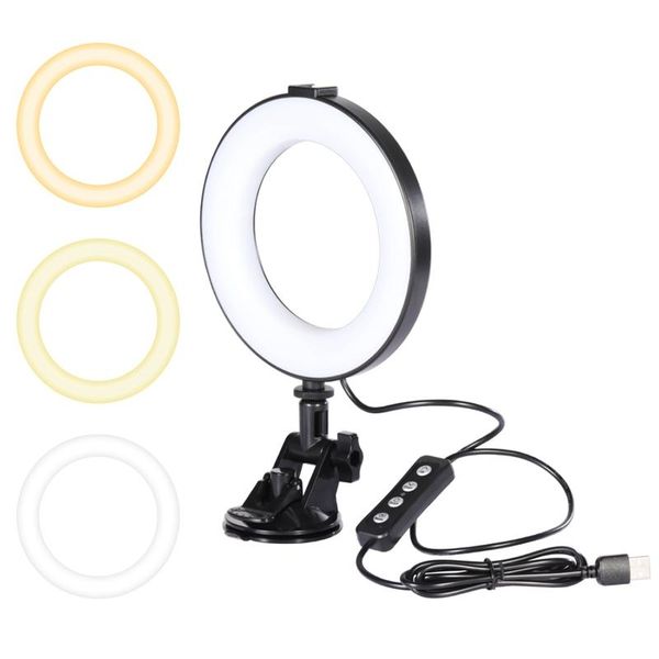 

6-inch ring light portable selfie fill with suction cup for video call live online meeting pography flash heads