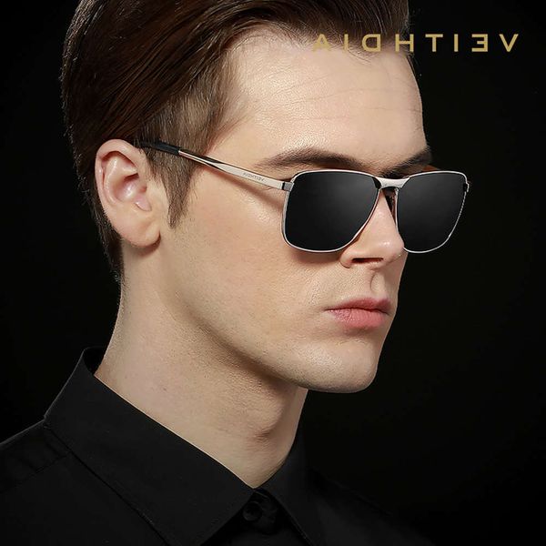 

highend accessories newt digner vintage alloy material square polarized uv lens eyewear accsori male sunglass for menwomen v, Black