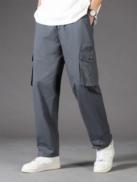 

men flap pocket side cargo pants y7wq#, Black