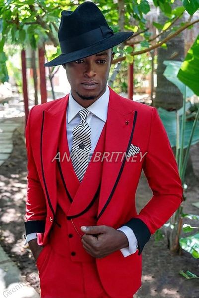 

men's suits & blazers (jacket+pants+vest) 2021 casual fashion luxurious business men for wedding man tuxedos red slim fit, White;black