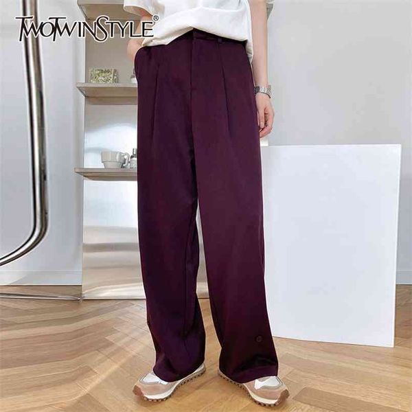 

black straight trouser for women high waist casual solid wide leg pants female fashion clothing spring 210521, Black;white