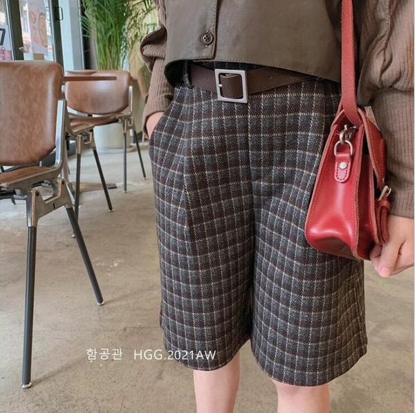 

shorts 2021 wholesale girls plaid autumn woolen fashion 3-8t b800, Black
