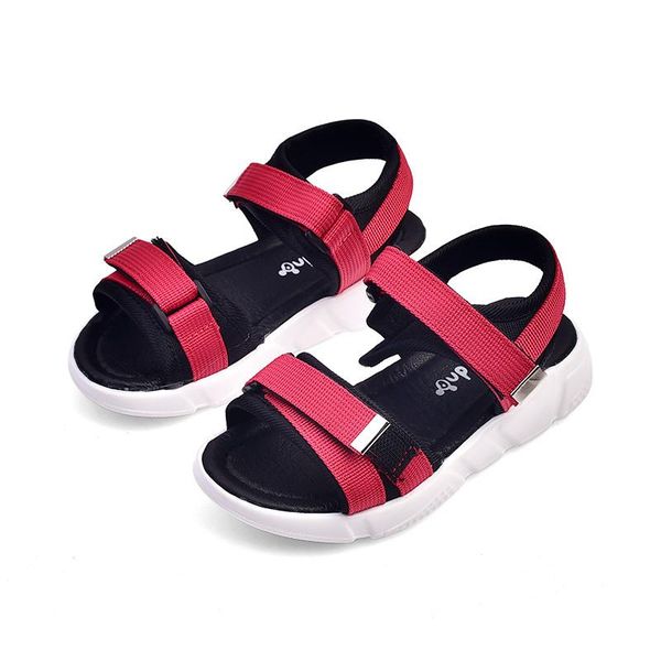 

children's sandals 2021 summer boys open toe beach shoes and girls sports casual flat, Black;red