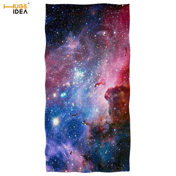 

towel hugsidea teenagers summer beach space 3d printed soft microfiber for boys girls quick dry up face hair blanket 2size