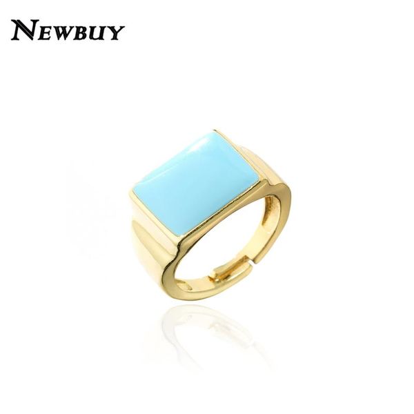 

wedding rings buy fashion gold color copper party jewelry for women unique design oil square charm finger ring female accessories gift, Slivery;golden