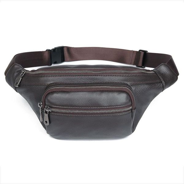 

man chest travel bags cow leather 2021 men casual business fashion waist shoulder
