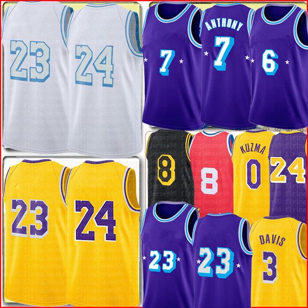 LeBron 23 6 James Carmelo 7 Anthony 3 Davis Trikot Russell 0 Westbrook Basketball Trikots 32 2023 75