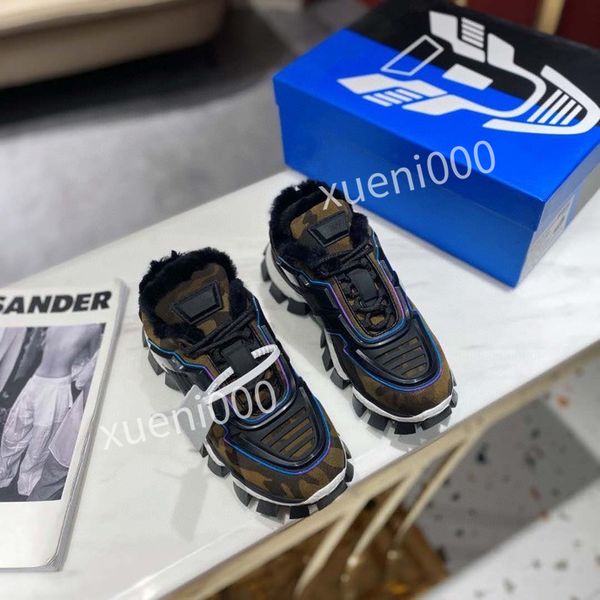 

2021 luxurys men designer shoes sneakers leather trainers women mesh nylon printed platform casual shoe size35-45, Red;white