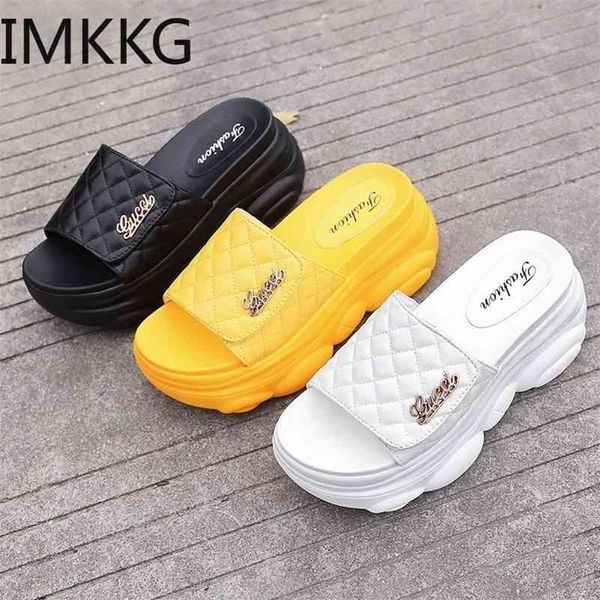 

slippers platform high women open toe wees sandals summer soft slipper indoor outdoor leisure beach shoes black/white/yellow 21031