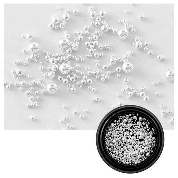 

caviar nail art beads decoration micro round ball alloy 3d t4mb1, Silver;gold
