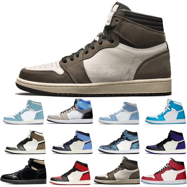 

brand new 1s man's basketball shoes turbo green hyper royal unc dark mocha obsidian tie dye court purple bred toe cactus jack chicago u