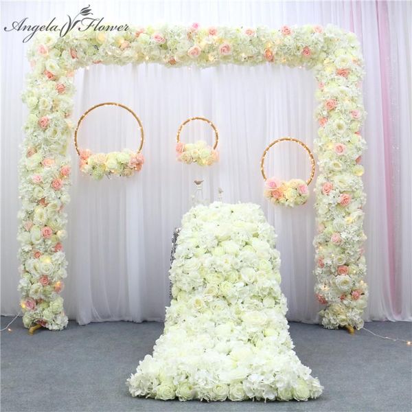 

decorative flowers & wreaths wedding arch flower arrangement supplies diy party decor rose peony road lead artificial row table runner