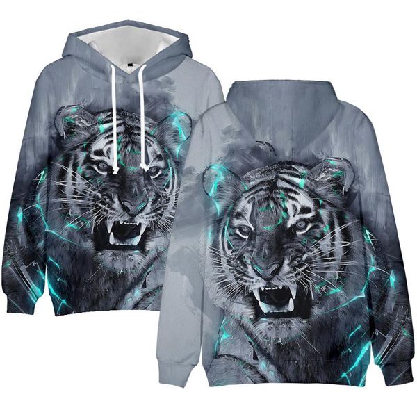

print tiger sweatshirts hoodies men/women fashion pullover sweatshirt 3d style sports hooded boys/girls men's, Black