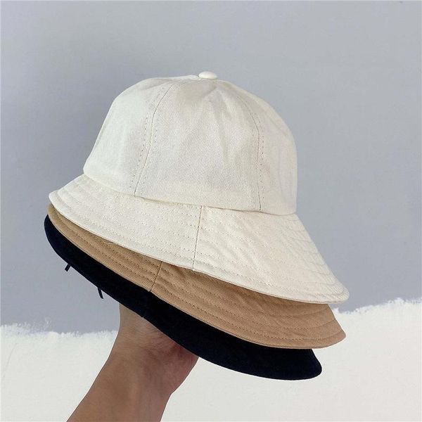 

caps & hats children's fisherman hat 2021 summer toddler baby boy fashion casual solid cap kid long brim parent-child, Yellow