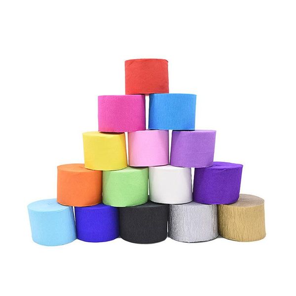 

other arts and crafts 25m crepe paper scrapbooking material diy craft vintage decor party decorations solid color wrapping silk