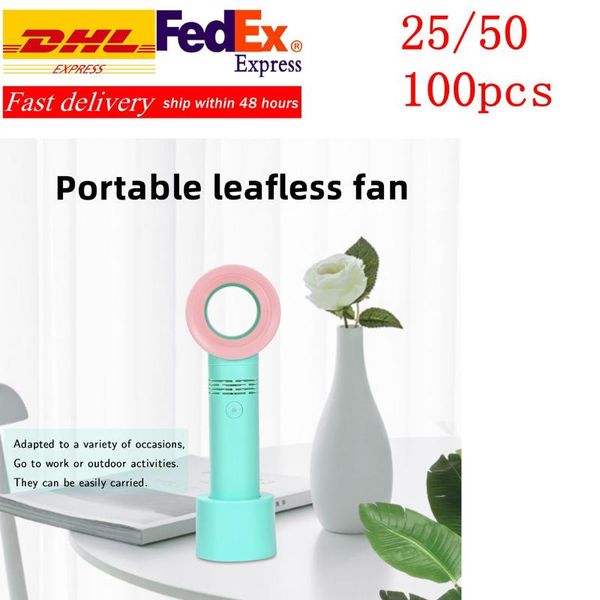 

electric fans 25/50/100pcs design large capacity battery portable mini handheld no blade
