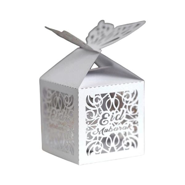 

100pcs butterfly eid ramadan mubarak decoration hollow cut candy box islamic m89a gift wrap