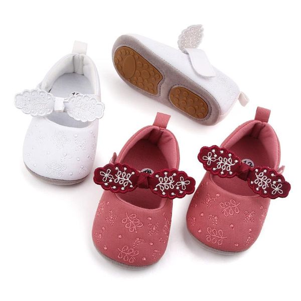 

first walkers for born girls non-slip floral bow shoes soft walking princess zapatillas pour nouveaux nÃ©s#6
