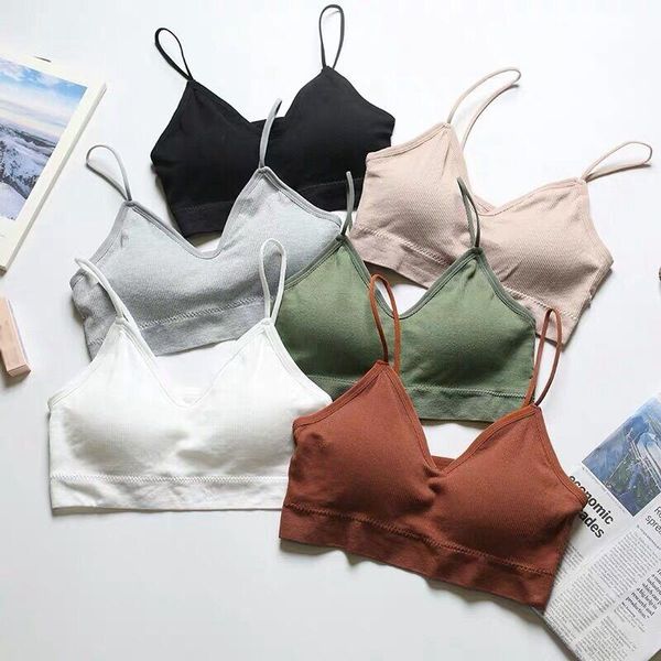 

bras soft padded lingerie wiresleeping for women sporty underwear comfortable female intimates bh grote maat 7 colors, Red;black