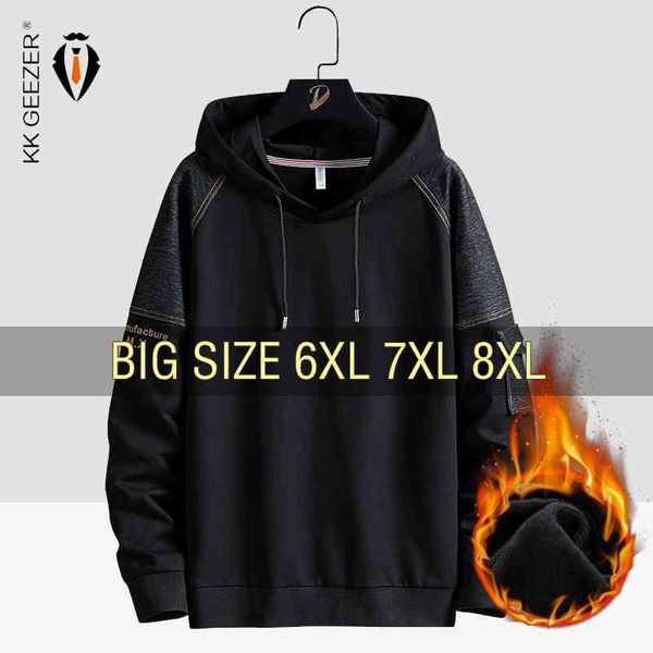 

men hoodi sweatshirts 5xl 6xl 7xl 8xl plus size big 68% cotton streetwear hooded sportswear male fce spring autumn hip hop, Black