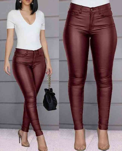 

pu leather pants black womens legging stretch bodycon trousers high waist long casual pencil s 3xl plus size