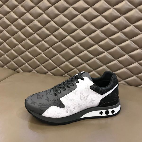 

fashion man casual shoes luxury designer sneaker genuine leather mesh pointed toe race runner outdoors trainers with box us38-45 c04, Black