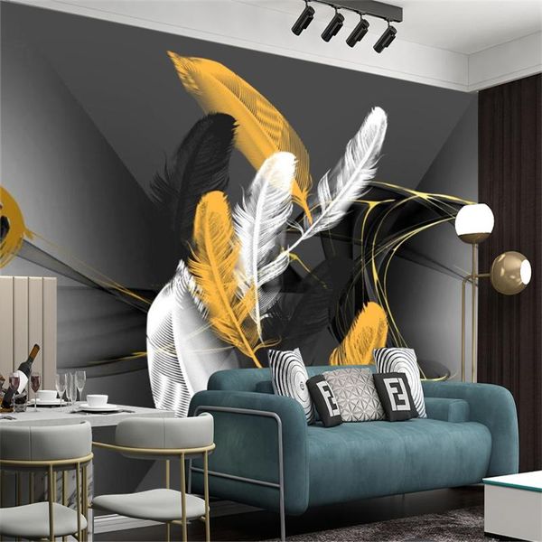 

wallpapers modern wallcovering wall wallpaper beautiful romantic feather mural interior home decor living room bedroom painting