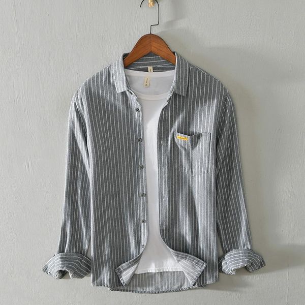 

stripe long sleeve casual shirt men's autumn coat shirts, White;black