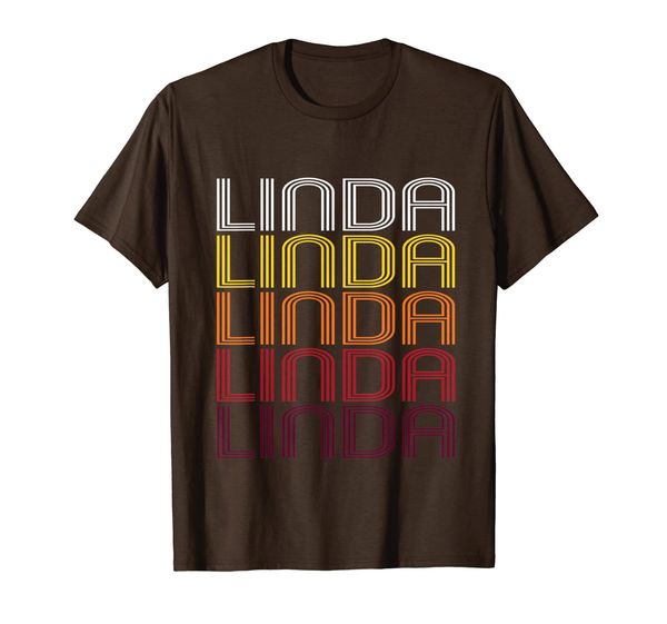 

linda retro wordmark pattern - vintage style t-shirt, White;black