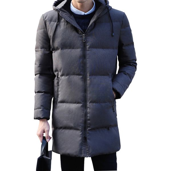 

Men's Hoodie, thick coat, warm white duck down, winter windbreaker, 90%, Black