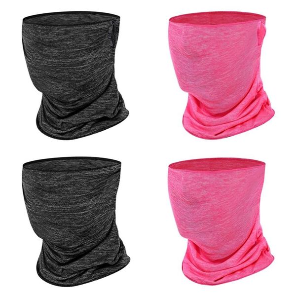 

cycling caps & masks anti-uv running training face mask breathable quick dry scarf sports ice silk bandana headband, Black