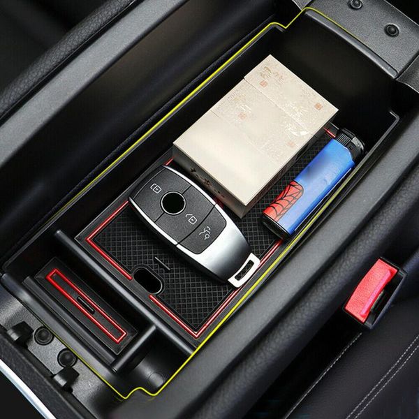 

car organizer matte black armrest storage box a-class b-class abs plastic for -