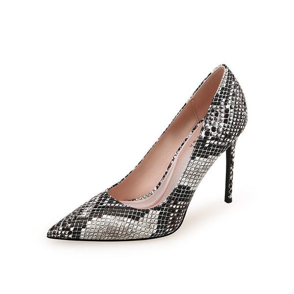 

dress shoes professional ol female korean she pi wen tip heels elegant fine in her luxury women high stiletto, Black