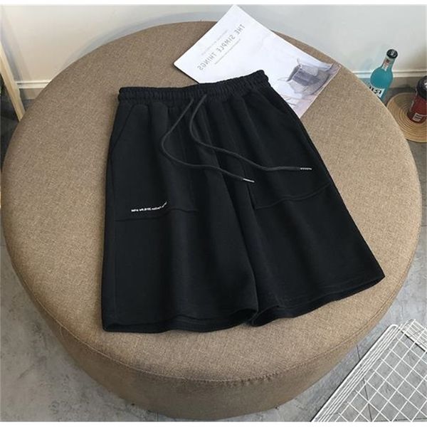 

women's pants & capris fdfklak ins women's pants loose lounge wear half length pant sportwear cotton home pant sleeping pajamas pa, Black;white