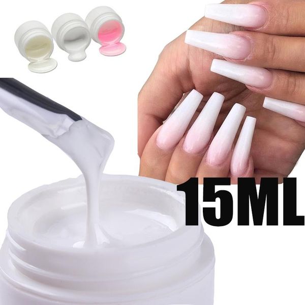 

nail gel art potherapy 15ml quick building pink white clear uv 3d acrylic powder extension glue accessory, Red;pink