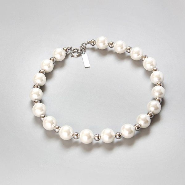 

chokers 2021 white pearl women's fashion necklace, Golden;silver