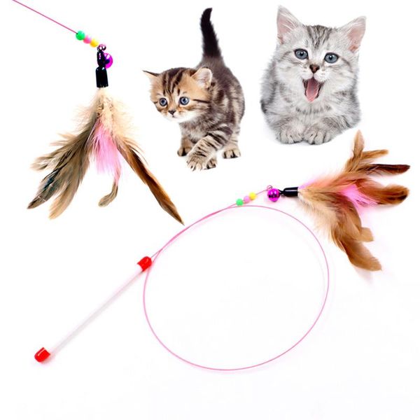 

cat toys feather teaser toy interactive catcher for kitten play fun c66