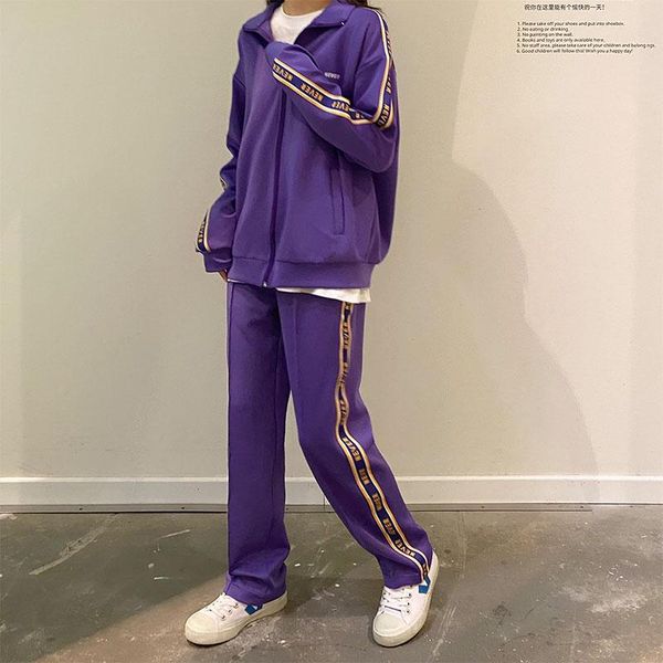 

colors ml autumn 2021 women sets sweatshirt +long pants preppy style tracksuits clothing set (x1596 women's, Gray