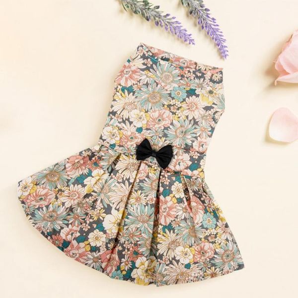

cat costumes pet dress adorable fashion sleeveless floral decorative clothing soft texture princess