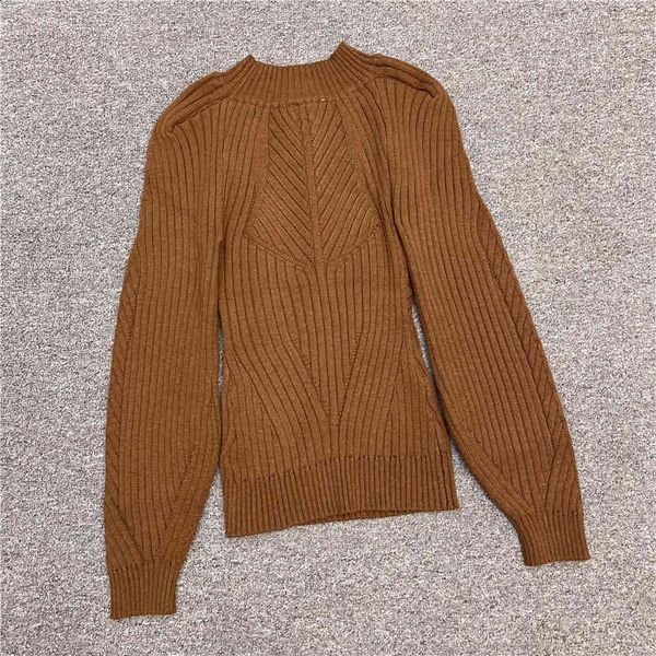 

sweaters women half turtleneck sweater ladies 2021 puff sleeve ribbed knitted pullover female jumper knitwear, White;black