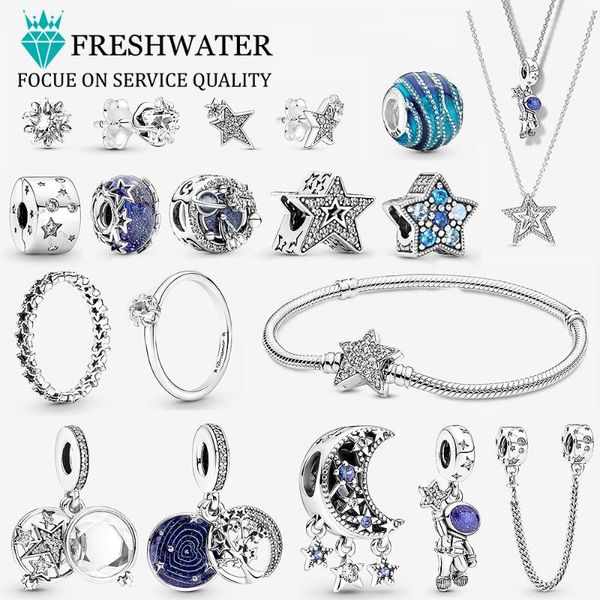 

other original 9255 sterling silver jewelry starry sky galaxy series charm bracelet ring woman gift