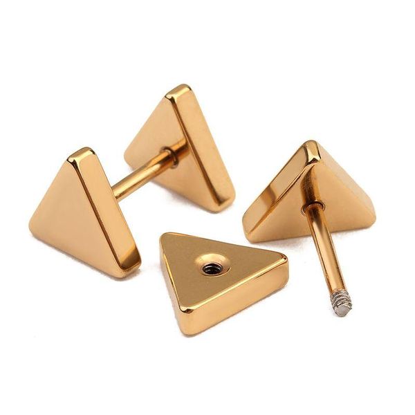 

stud 1pair fashion punk black silver gold color western geometric triangle earrings for women girls gifts jewelry orecchini, Golden;silver