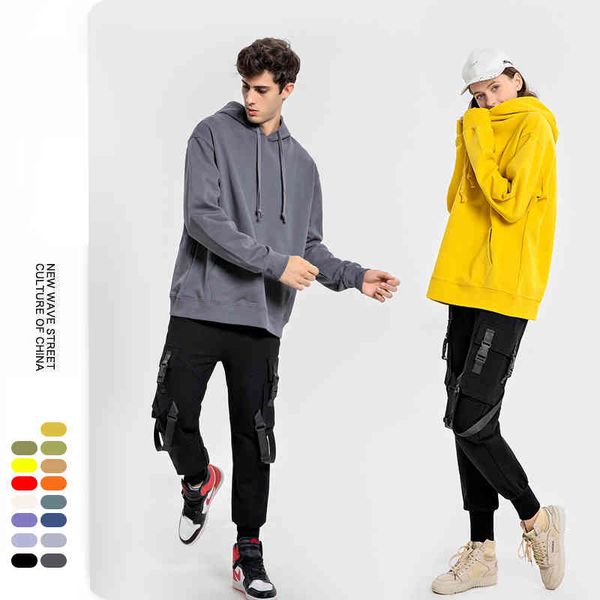 

03chm0005 oversized fashion pullover loose women's man outdoor sweatshirts hoodies, Black