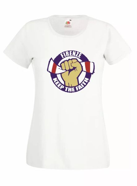 

t-shirt shirt women j2317 faith florence keep the faith ultras purple, White;black